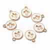 Light Gold Plated Alloy Enamel Pendants ENAM-R136-18-3