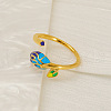 304 Stainless Steel Cuff Rings with Epoxy RJEW-V008-03G-1