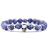 Natural Blue Spot Jasper Stretch Bracelets OR4377-6-1