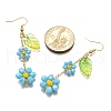 Electroplate Glass Dangle Earrings EJEW-TA00652-03-4