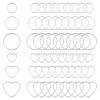 Unicraftale 60Pcs 6 Styles 304 Stainless Steel Linking Ring STAS-UN0056-44-1