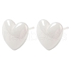 Hypoallergenic Bioceramics Zirconia Ceramic Heart Stud Earrings EJEW-C065-02-3