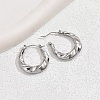 Non-Tarnish 304 Stainless Steel Twisted Hoop Earrings for Women XW8366-2-1