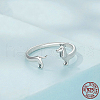Sausage Dog 925 Sterling Silver Adjustable Cuff Rings for Women FS-WG21B5B-01-1