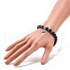 Matte Round Synthetic Black Stone Beaded Bracelet BJEW-JB06963-5