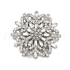 Rotatable Snowflake Alloy Rhinestone Brooches for Backpack Clothes PALLOY-D361-11G-1
