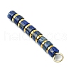 Natural Lapis Lazuli & Electroplated Synthetic Non-magnetic Hematite Heishi Beaded Pendants PALLOY-JF03292-04-4