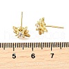Star Brass Micro Pave Cubic Zirconia Stud Earrings EJEW-G433-01G-02-5