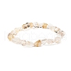 Natural Yellow Apatite Nuggets Beads Stretch Bracelet for Her BJEW-JB06951-07-1