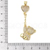 Rack Plating Brass Micro Pave Cubic Zirconia Pendants KK-K341-47G-3