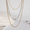 Fashionable Stainless Steel Box Chain 3 Layer Necklaces for Women SS0255-2