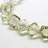 Full Rainbow Plated Crystal Glass Cube Beads X-EGLA-F023-B01-1