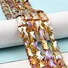 AB Color Plated Transparent Glass Beads Strands EGLA-P051-06A-A13-2