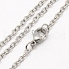 Tarnish Resistant Trendy Unisex 304 Stainless Steel Cable Chain Necklaces X-NJEW-M057-B-01-1