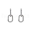 925 Sterling Silver Oval Hoop Earrings QX2219-2-2