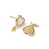 Brass Micro Pave Cubic Zirconia with Shell Stud Earring Findings KK-Z115-03G-2