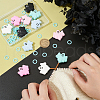 BENECREAT 12Pcs 6 Colors Halloween Ghost Food Grade Eco-Friendly Silicone Beads with 50Pcs Plastic Knitting Stitch Marker Rings SIL-BC0001-10-3