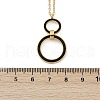 304 Stainless Steel Jet Rhinestone Double Rings Pendant Necklaces NJEW-V001-04G-5