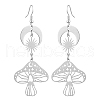 Brass & Stainless Steel Dangle Earrings EJEW-TA00396-1