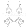 Brass & Stainless Steel Dangle Earrings EJEW-TA00396-1