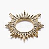 Brass Micro Pave Cubic Zirconia Solar Eclipse Pendants ZIRC-A008-04-2