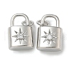 Rack Plating Brass Micro Pave Cubic Zirconia Pendants KK-K392-27P-1