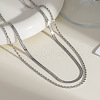 Fashionable Stainless Steel Double Layer Necklaces for Women VZ1613-2-2