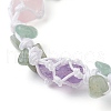 Dyed Natural Quartz Crystal & Green Aventurine Nugget Braided Bead Bracelets BJEW-TA00405-2