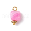 Dyed Natural Agate Cube Charms PALLOY-JF03963-3