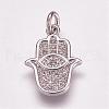 Brass Micro Pave Cubic Zirconia Pendants ZIRC-G099-39P-1