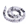 Natural Tourmalinated Quartz/Black Rutilated Quartz Beads Strands G-E558-04-8mm-2