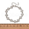 Brass Micro Pave Clear Cubic Zirconia Link Bracelets for Women BJEW-D342-04P-5
