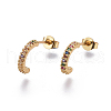 Brass Micro Pave Cubic Zirconia Stud Earrings EJEW-F201-33G-1