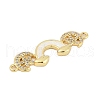 Brass Micro Pave Clear Cubic Zirconia Rainbow with Star Connector Charms KK-I723-23G-2