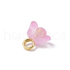 60Pcs 12 Colors Frosted Acrylic Flower Charms PALLOY-JF03550-6