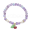 5Pcs 5 Colors Round Synthetic Moonstone Beads Stretch Bracelets BJEW-JB11567-3