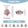 70Pcs 7 Colors Copper Wire Wrapped Electroplate Glass Pendants PALLOY-FH00028-2
