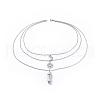 Bullet Natural Howlite Pendant Tiered Necklaces NJEW-JN02457-05-1