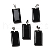 Natural Obsidian Faceted Pendants G-U031-04P-02-1