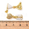 Brass Micro Pave Clear Cubic Zirconia Dangle Stud Earrings EJEW-D322-03G-02-5