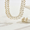 Alloy Rhinestone Link Chain Necklace & Stud Dangle Earrings Sets FS-WG454B6-10-1
