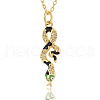 Clear Cubic Zirconia Snake Pendant Necklace with Enamel ZODI-PW0001-038C-1