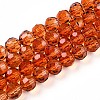 Baking Paint Transparent Glass Beads Strands X-DGLA-A035-T8mm-A04-1