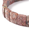 Natural Leopard Skin Jasper Stretch Bracelets BJEW-F406-B14-3