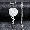 304 Stainless Steel Hecate's Wheel Key Pendant Necklaces for Women FS-WG4FA44-01-1