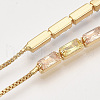 Adjustable Brass Cubic Zirconia Slider Bracelets BJEW-S142-01B-G-3