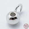 Anti-Tarnish Rhodium Plated 925 Sterling Silver Tube Bails STER-I014-4mm-25P-4