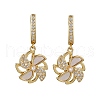 Windmill Brass Micro Pave Clear Cubic Zirconia Hoop Earrings KK-D363-16G-2