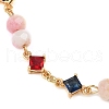Glass Beaded Link Bracelets for Women BJEW-JB11976-02-4