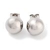 Non-Tarnish Round 316 Surgical Stainless Steel Stud Earrings for Women Men EJEW-Z050-17P-1